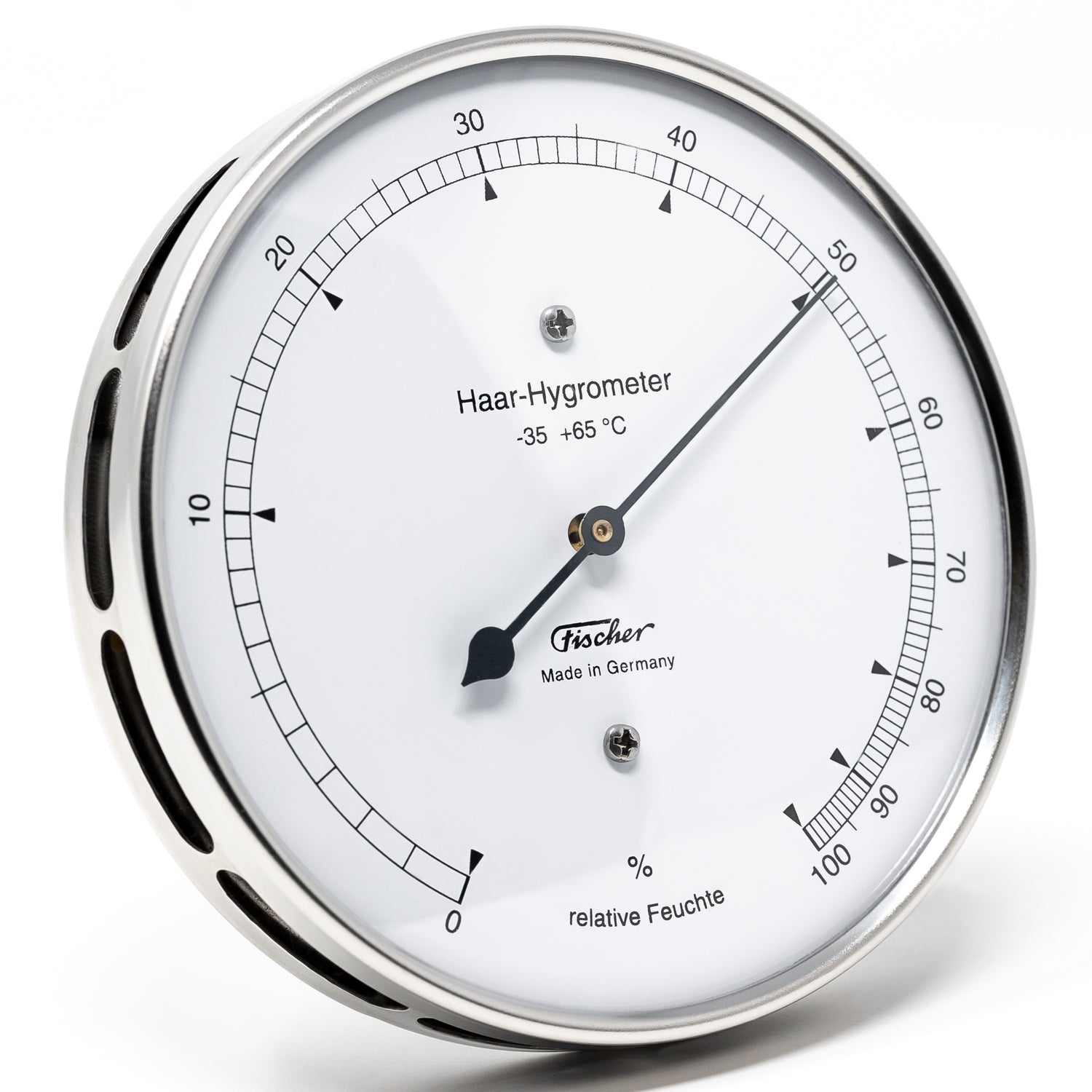 Fisher haar-hygrometer 103 mm - zeer nauwkeurig in zilver of blauwe kleur