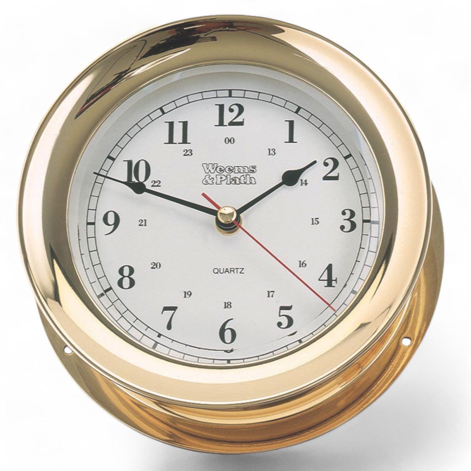Weems & Plath Admiral scheepsklok 191 x 67 mm - tijdkloze klasse, slank profiel, messing