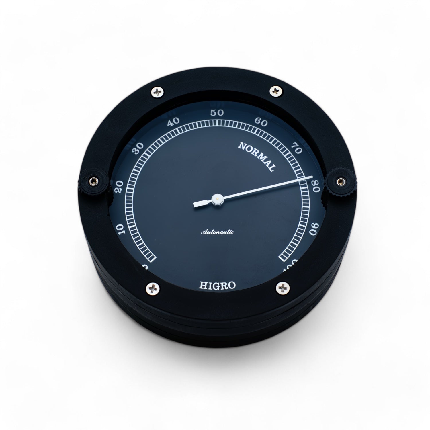 Autonautic Baltic zwarte hygrometer - lichtgewicht, outdoor, modern design (110 x 40 mm)
