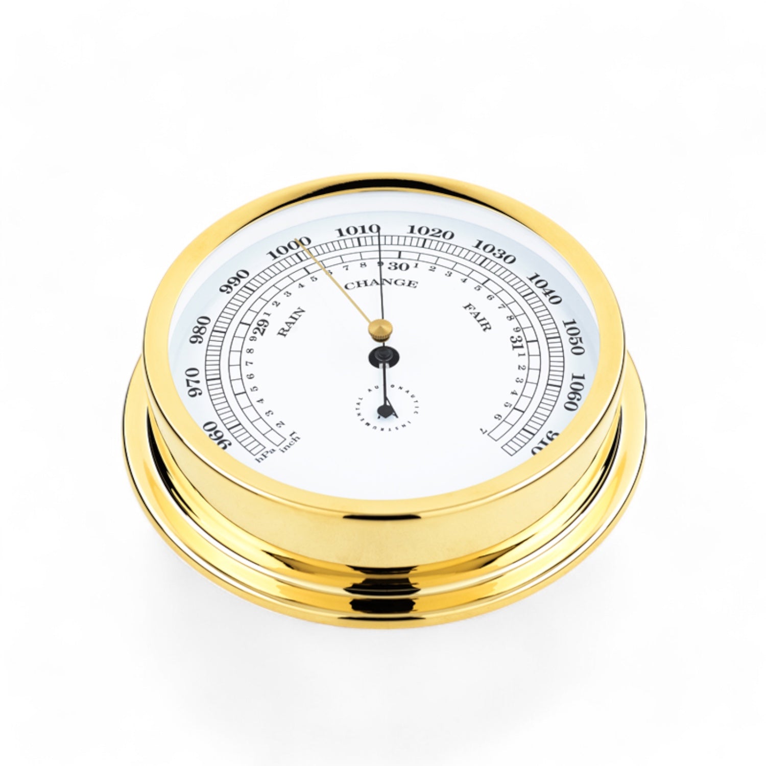 Autonautic Indic 175 barometer - voor nauwkeurige luchtdrukmetingen, groot formaat, kleur goud