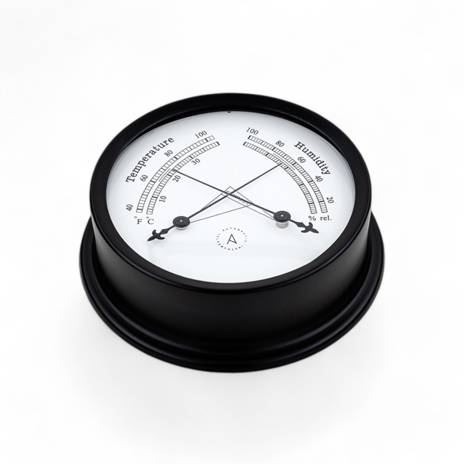 Autonautic Instrumental comformeter (120 x 35 mm) - royale thermometer en hygrometer in één, Pacific, zwart