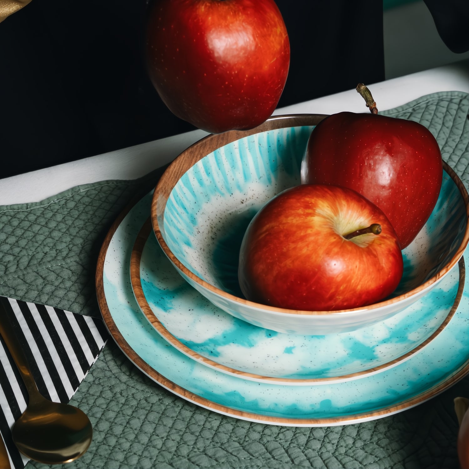 Boho dream set met appels op tafel
