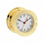 Chelsea Clock 40033 wandklok messing Ø14 cm – Quartz uurwerk – Luxe & klassiek van schuin voorkant