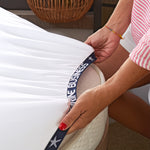 Marine Business hoeslaken driehoek vorm A – elastisch, 190×185 cm max, in wit, beige of navy