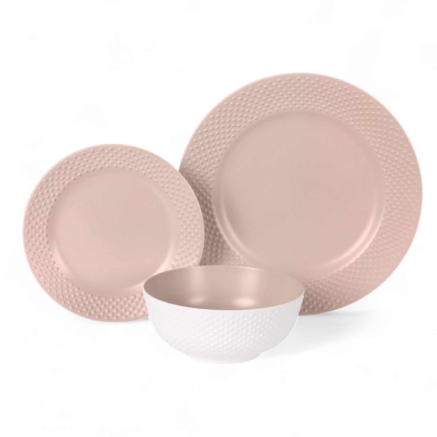 Flamefield Nano Plate Blush onbreekbaar servies – ultra lichtgewicht, zachtroze met subtiele structuur NPB0112