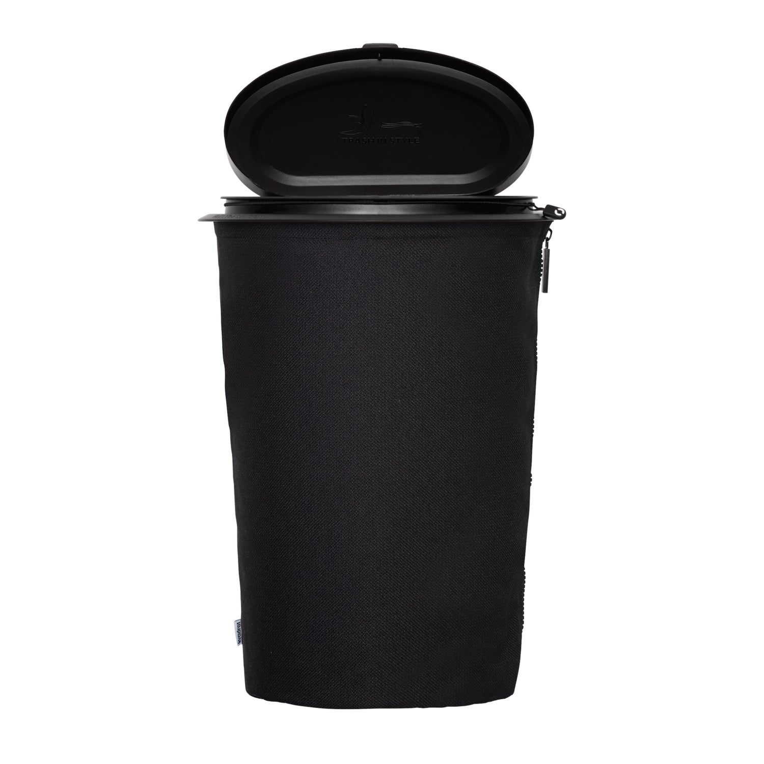 Flextrash flexibele prullenbak – Boldly Black maat L geopend