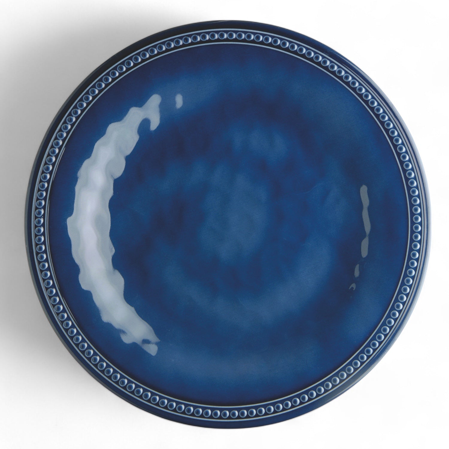 Harmony Blue bootservies - onbreekbaar, effen met klassieke parelrand 34501_dinerbord