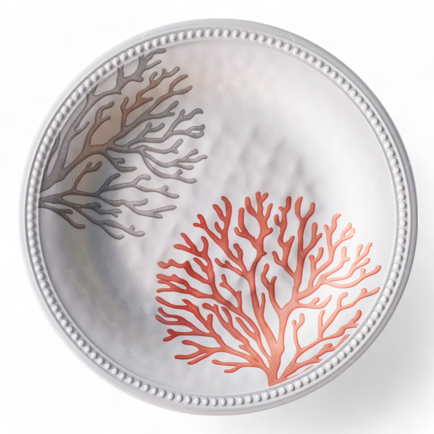 Harmony Mare Coral melamine servies - wit met koraaldecoratie en parelrand 13101 dinerbord