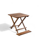 Klaptafel Brest - teak, compact met tussenstuk (60 x 60-76 cm) geolied los tussenstuk