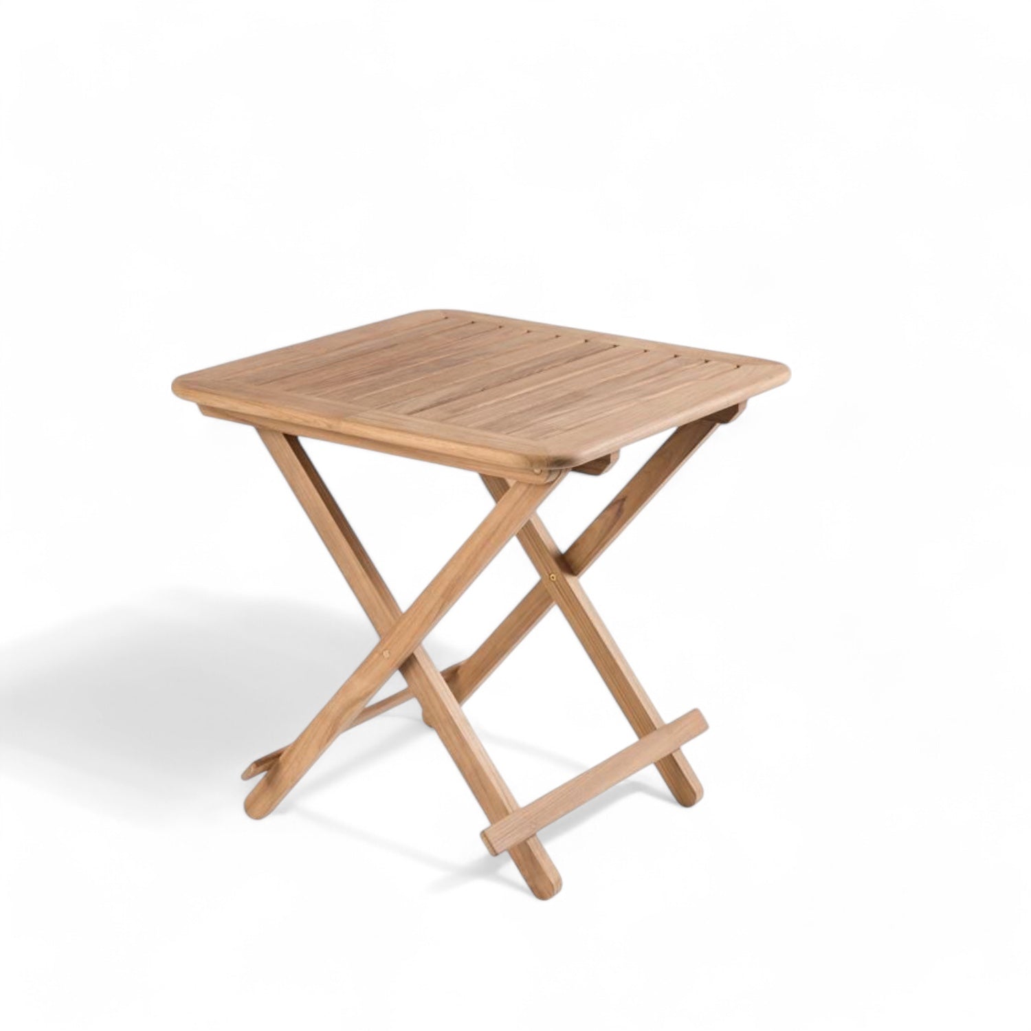 Klaptafel Brest - teak, compact met tussenstuk (60 x 60-76 cm) ongelied