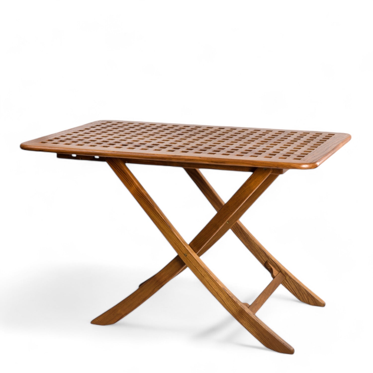 Klaptafel Ibiza - teak, verstelbare hoogtes (90 x 71 cm) hoogste stand geoliede versie