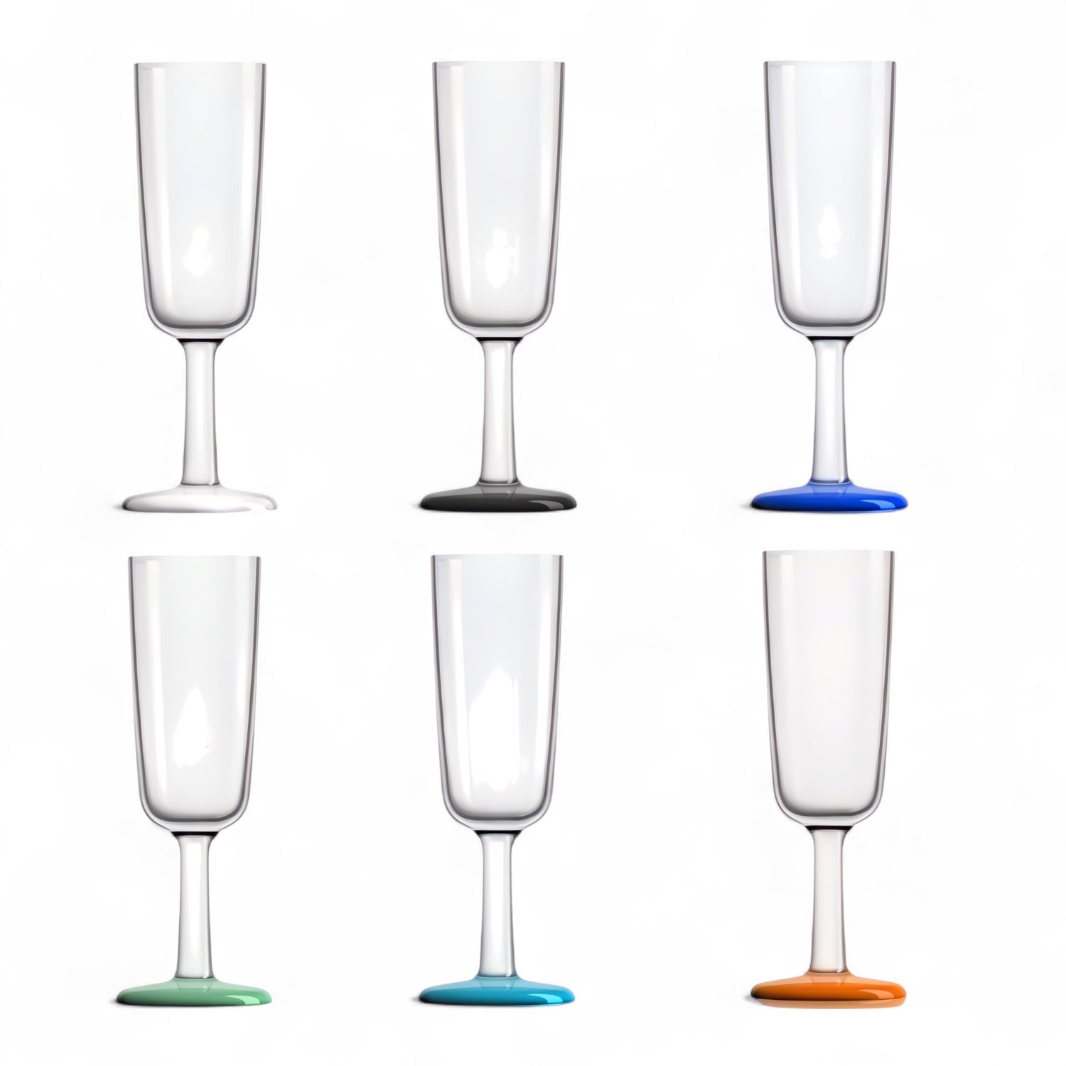 Marc Newson champagne flute 180 ml – onbreekbaar design, antislip, in 6 kleuren