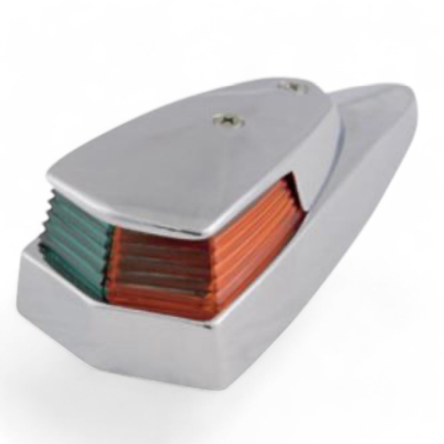Navigatie verlichting voor dekmontage - boordlicht, klassiek, Foresti en Suardi, tweelicht groen en rood in verchroomd messing