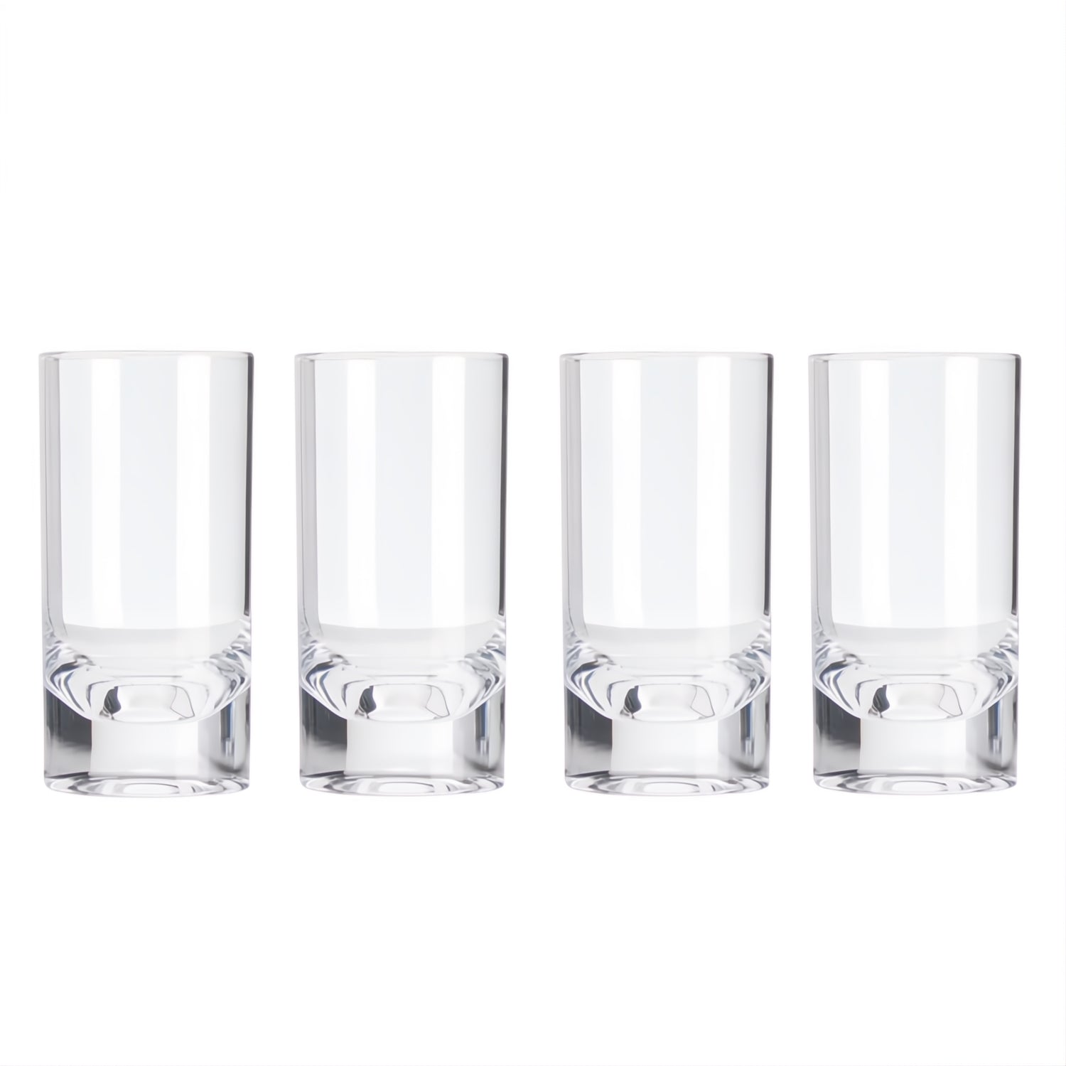 Flamefield longdrinkglas Slim Jim Short Clear 290 ml (set van 4) – onbreekbaar, kristalhelder, acryl