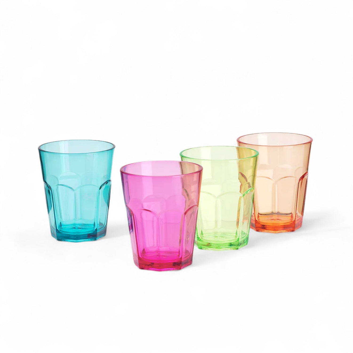 Flamefield Unbreakable Soda Glasses – Set of 4 (Assorted Colors)