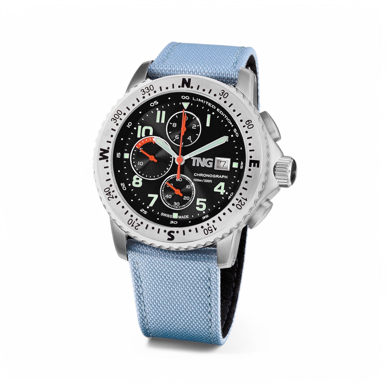 TNG Baltic Cup 43mm -blueDial light blue strap.