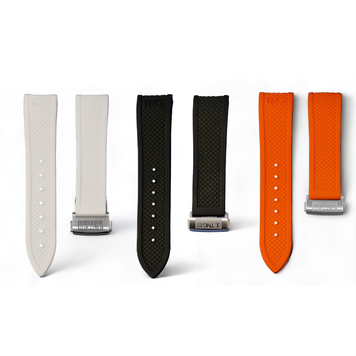 TNG_horlogebandjes TPU_18mm_in wit oranje en zwart