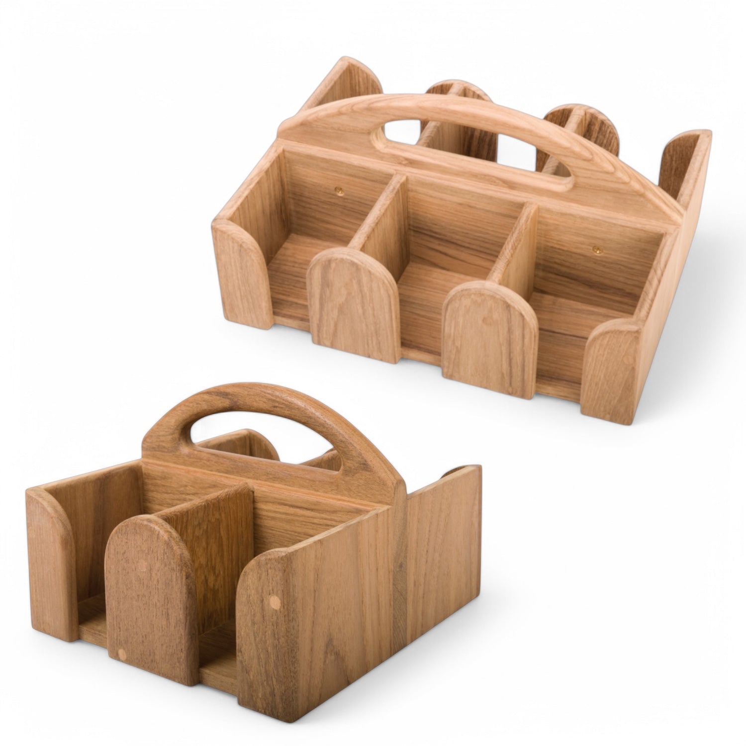 Teak bekerhouder/blikjeshouder voor boot en camper – stevig en praktisch, in 2 maten