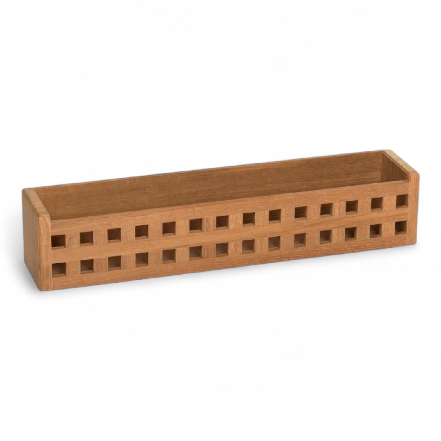 Teak opbergrek 50 cm – nautisch wandrek voor aan boord of thuis, ongeolied