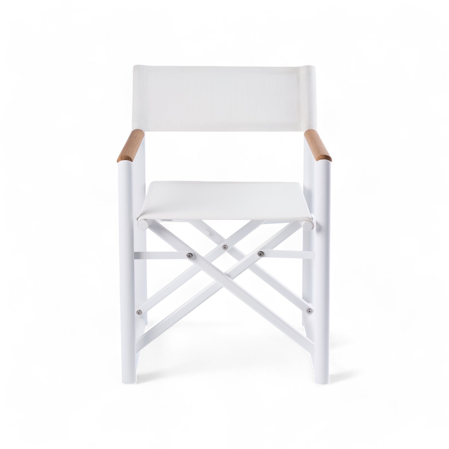 Varaschin regisseursstoel Victor - aluminium met teak,, wit vooraanzicht