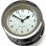 Weems & Plath Atlantis quartz scheepsklok met scheepsbel 140 x 73 mm - traditioneel 8-bellen in luxe uitvoering 220100 chroom
