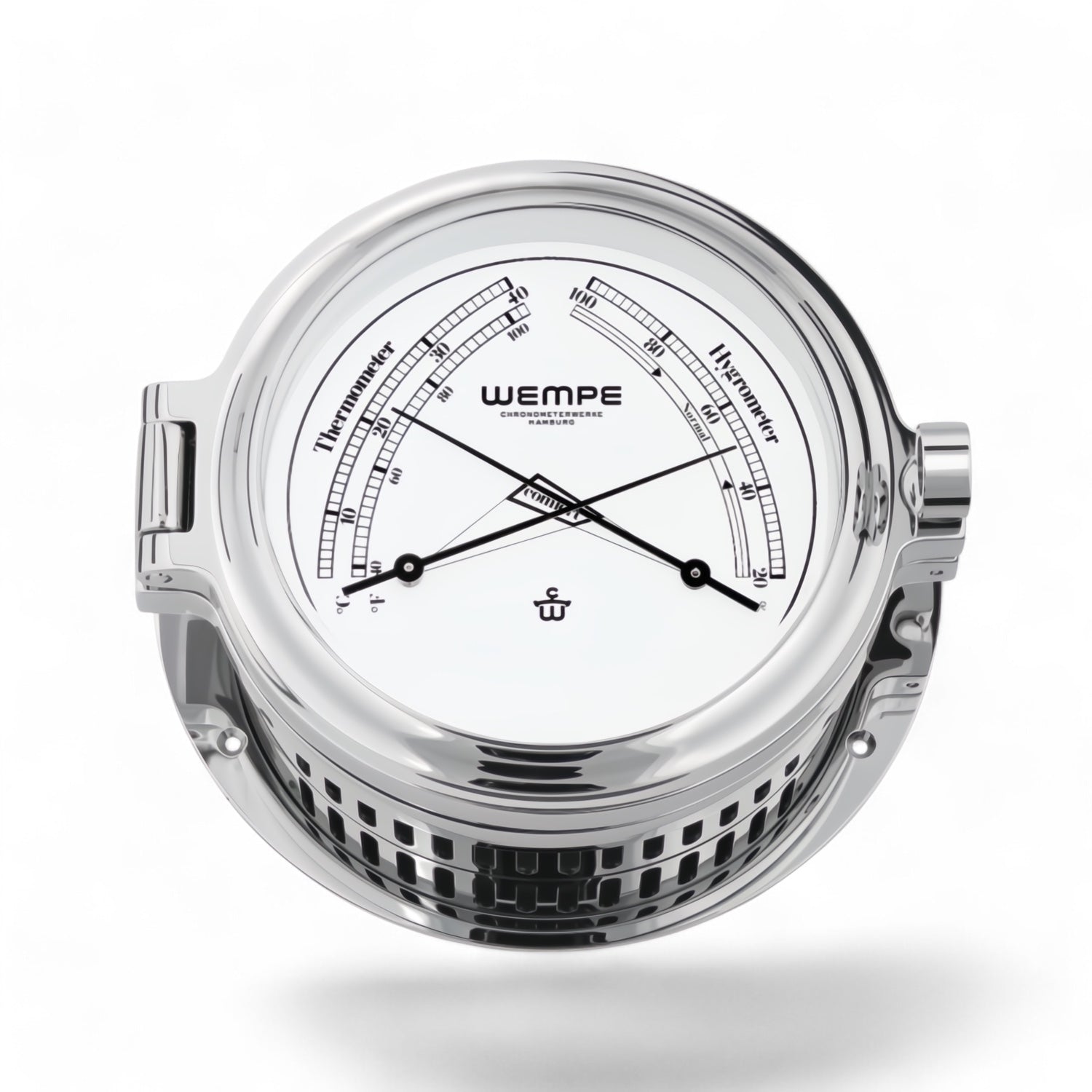 Wempe Cup II chroom comfortmeter 140 x 47 mm - roestvrijstaal, luxe combinatie-instrument met comfort zone