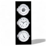 Wempe Elegance weerstation - klok met baro/thermo/hygrometer op luxe plaat chroom met zwart uitvoering
