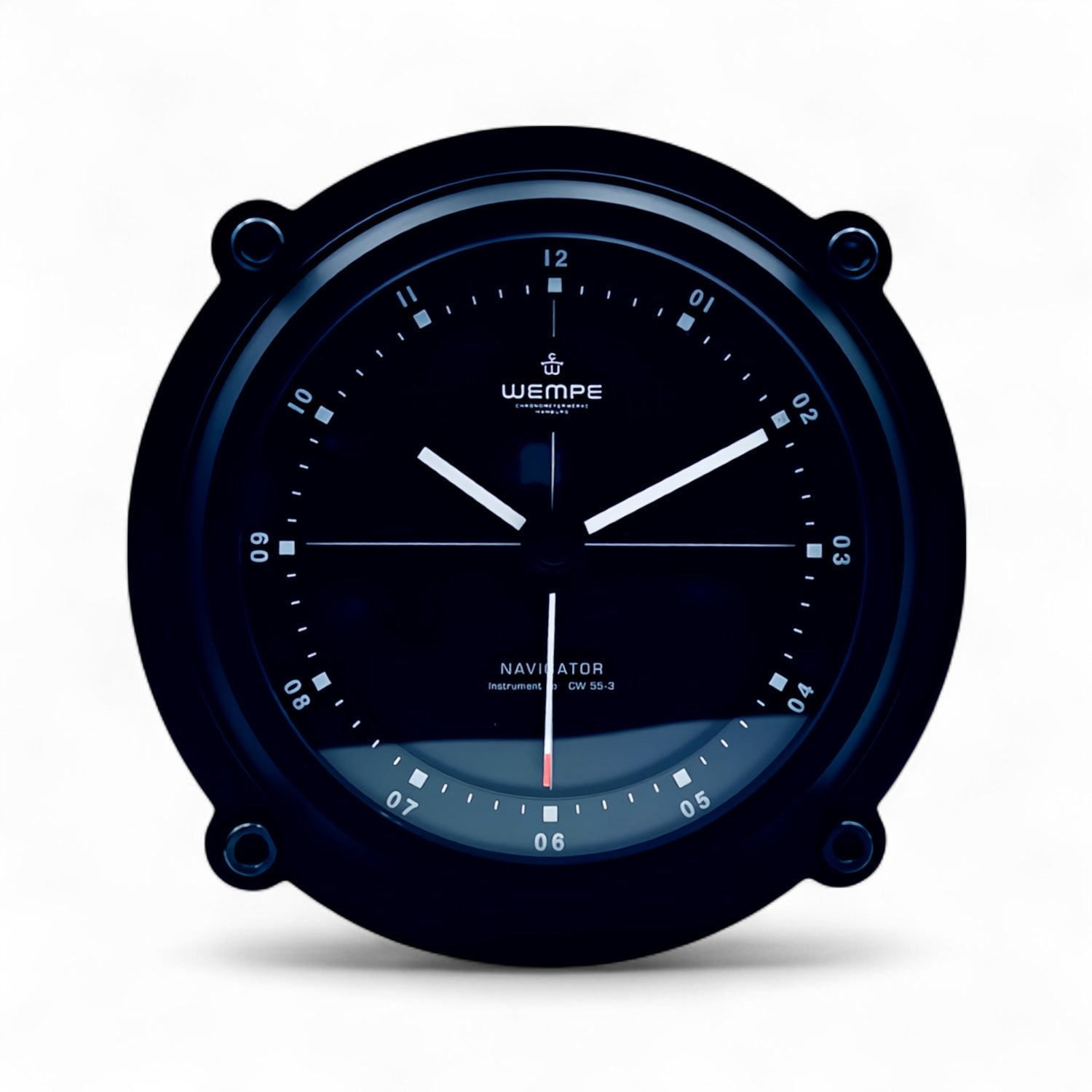 Wempe Navigator II scheepsklok – 130 x 65 mm, zwart aluminium, moderne luxe en precisie