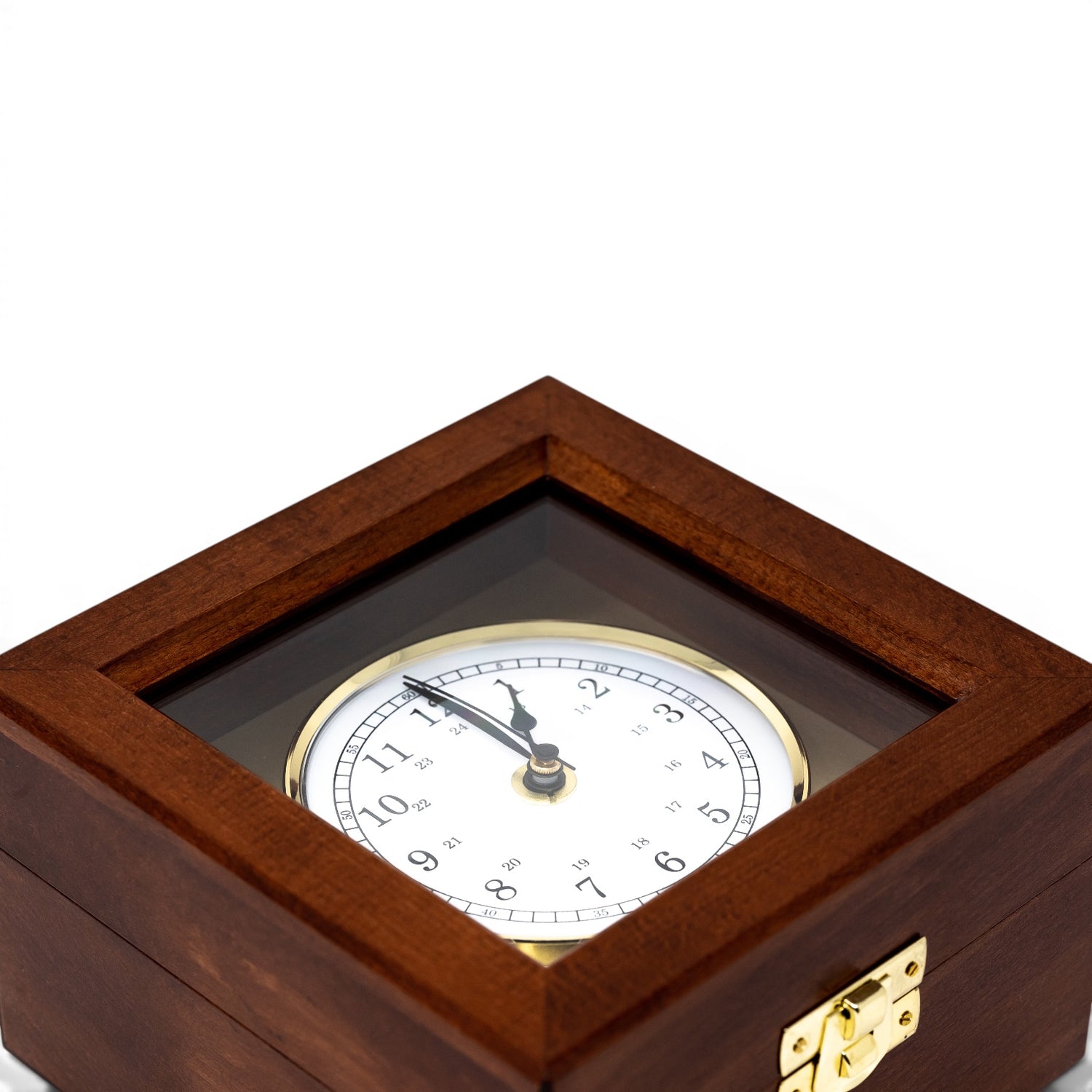 Fischer Quartz Marine chronometer in mahoniehouten kist 160mm