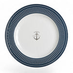 14001 dinerbord uit Sailor Soul Bootservies - Luxe wit en blauw met streepjes en anker accent