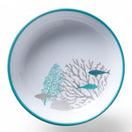 28002 diep bord  uit het Coastal melamine servies - met oceaandecor in wit, turquoise, grijs