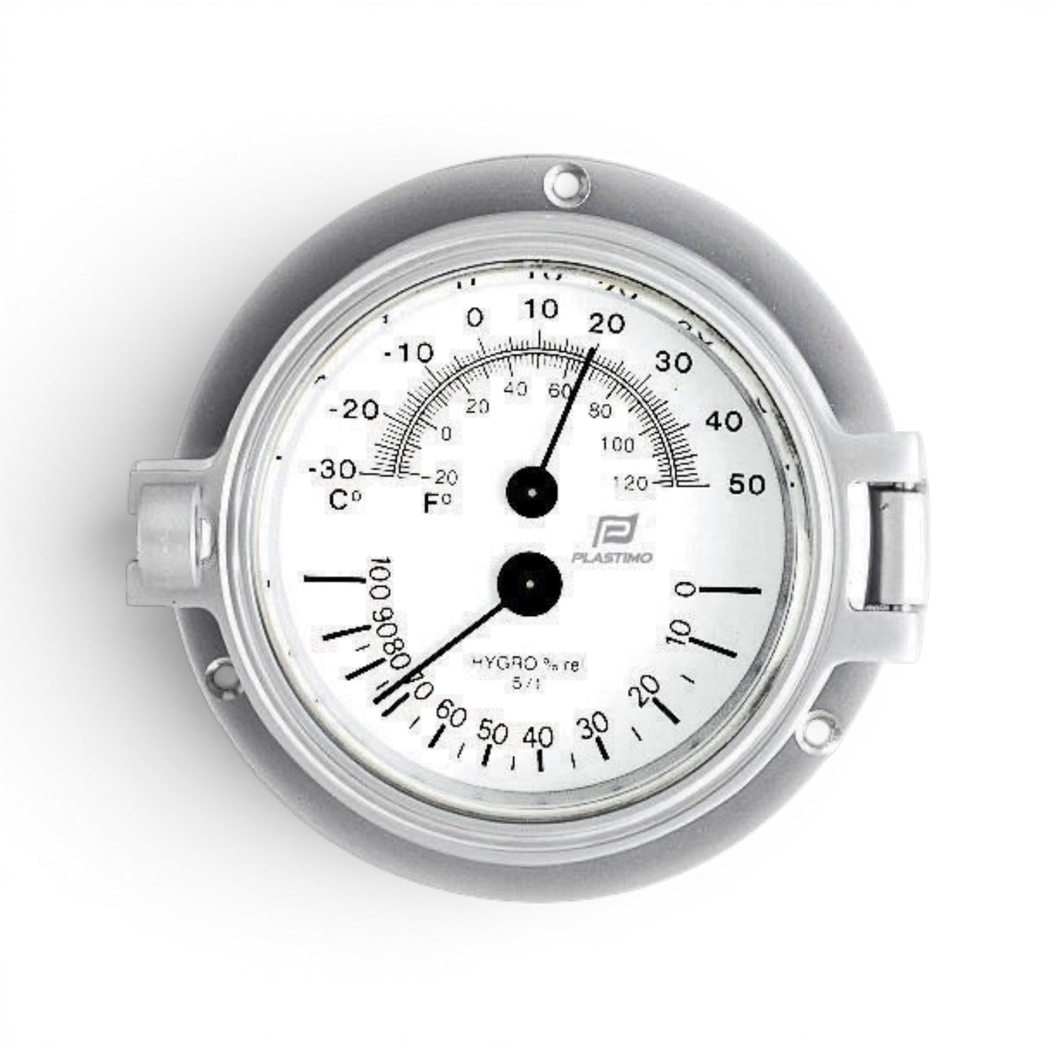 Plastimo 3 inch thermo/hygrometer 120 mm – brass or matt chrome