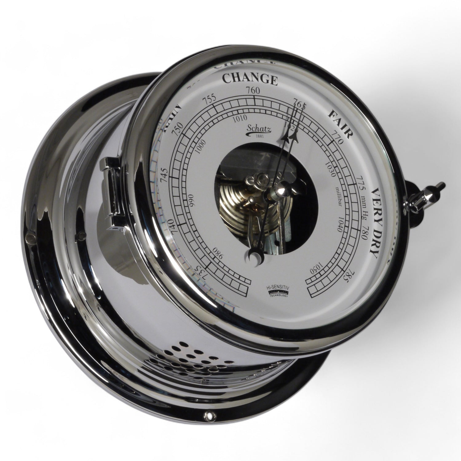 Schatz Royal aneroïde barometer — 180 × 100 mm, in 3 uitvoeringen