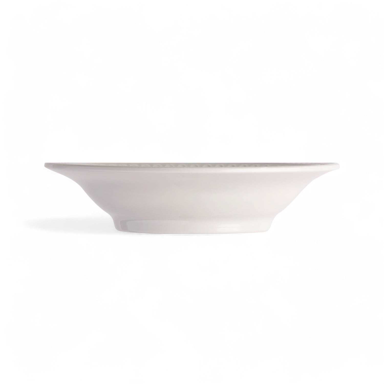 Harmony Pearl bootservies - onbreekbaar, effen met klassieke parelrand 40102 diep bord zijaanzicht 