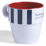 68004 mok Venezia bootservies - wit met navy gestreept en rode accenten