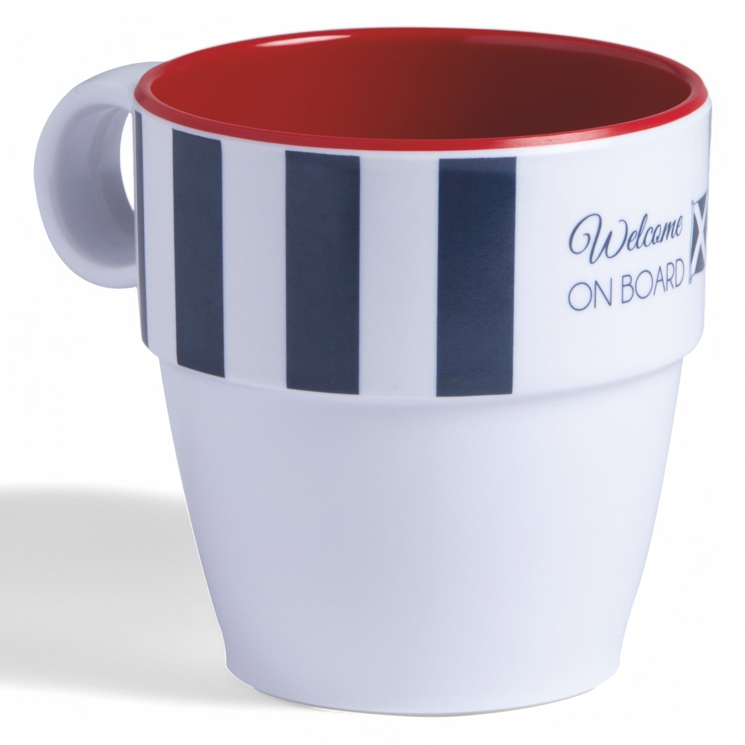 68004 mok Venezia bootservies - wit met navy gestreept en rode accenten