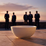  Ambree Large Salad Bowl Stone on stone with people on the background