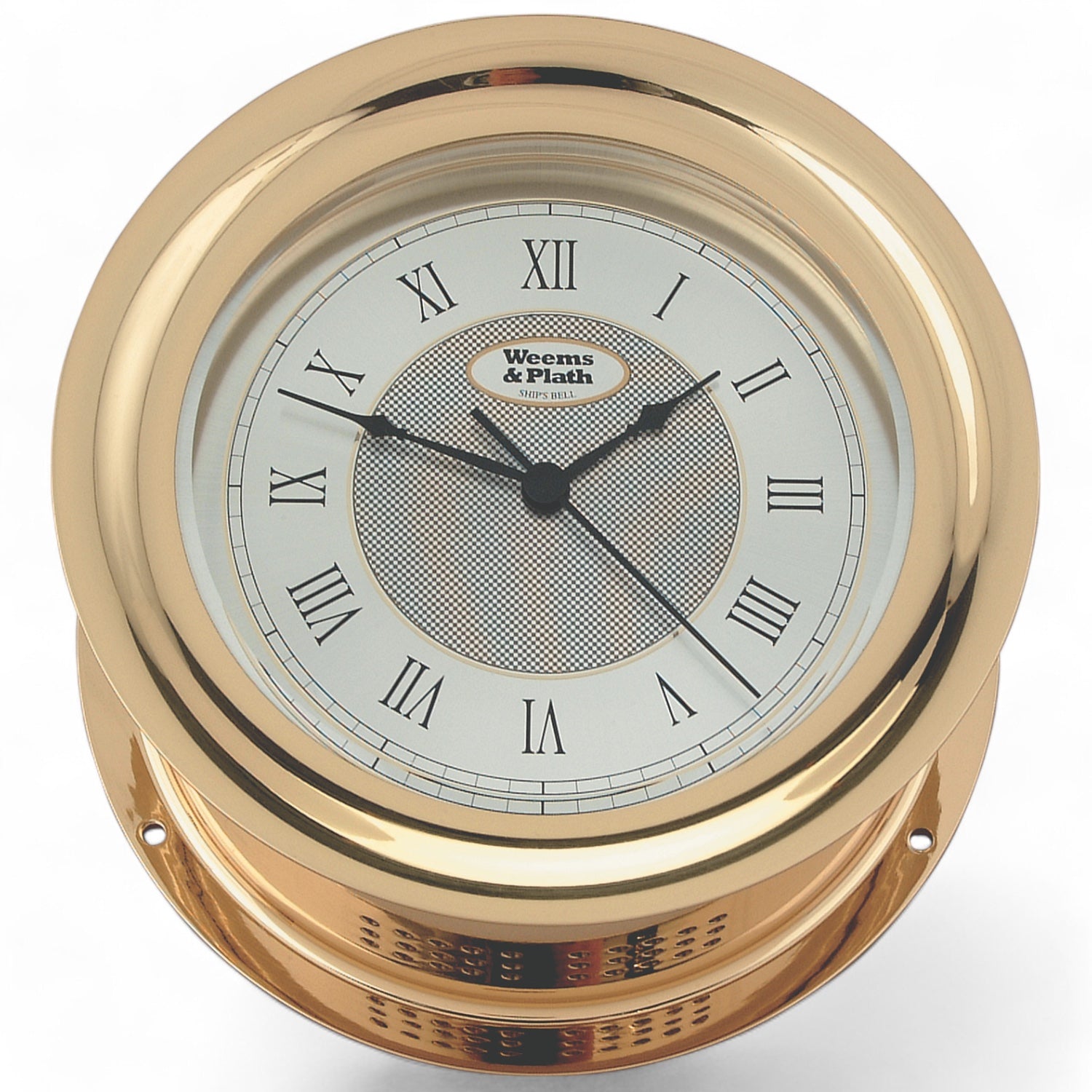 Anniversary scheepsklok met scheepsbel 178 x 89 mm - messing, Romeinse cijfers, traditioneel geluid 100175 met quartz uurwerk