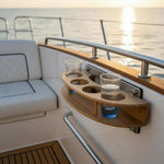 Arc glazenhouder voor 4 glazen op een sloep