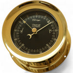 Atlantis Premiere barometer 140 x 73 mm - zwarte wijzerplaat, aneroide, klassiek 200701 gouden cijfers en wijzers
