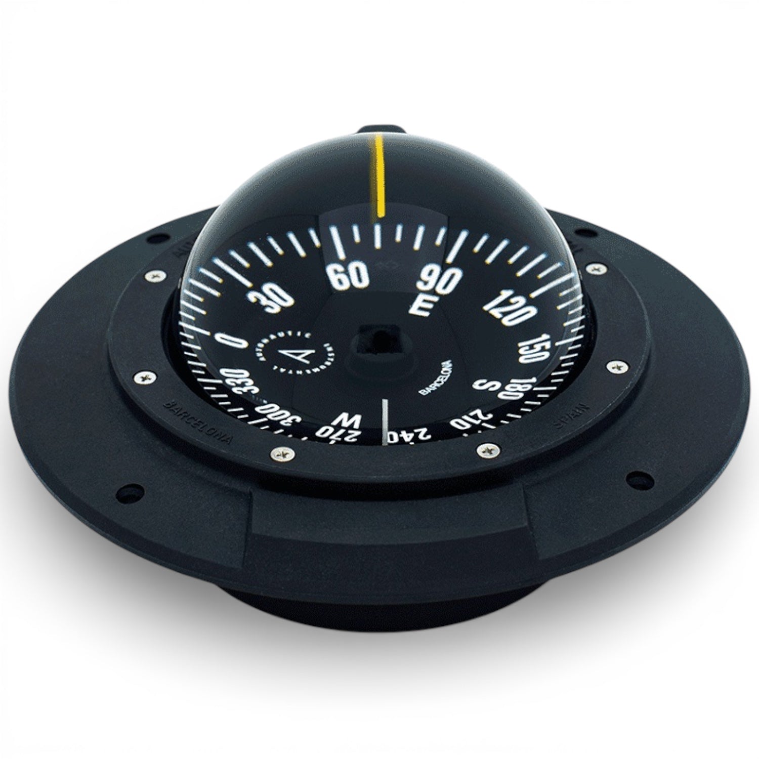 Autonautic C12 Plus inbouwkompas 85/100 mm – MED/SOLAS, 12–24V aan boord snachts ingezoomd