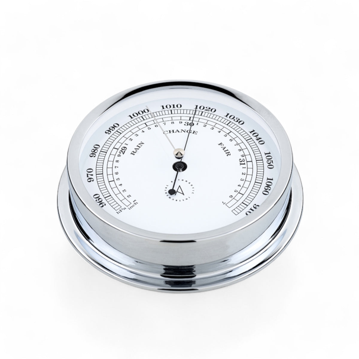 Autonautic Indic 175  barometer - voor nauwkeurige luchtdrukmetingen, groot formaat, kleur chroom