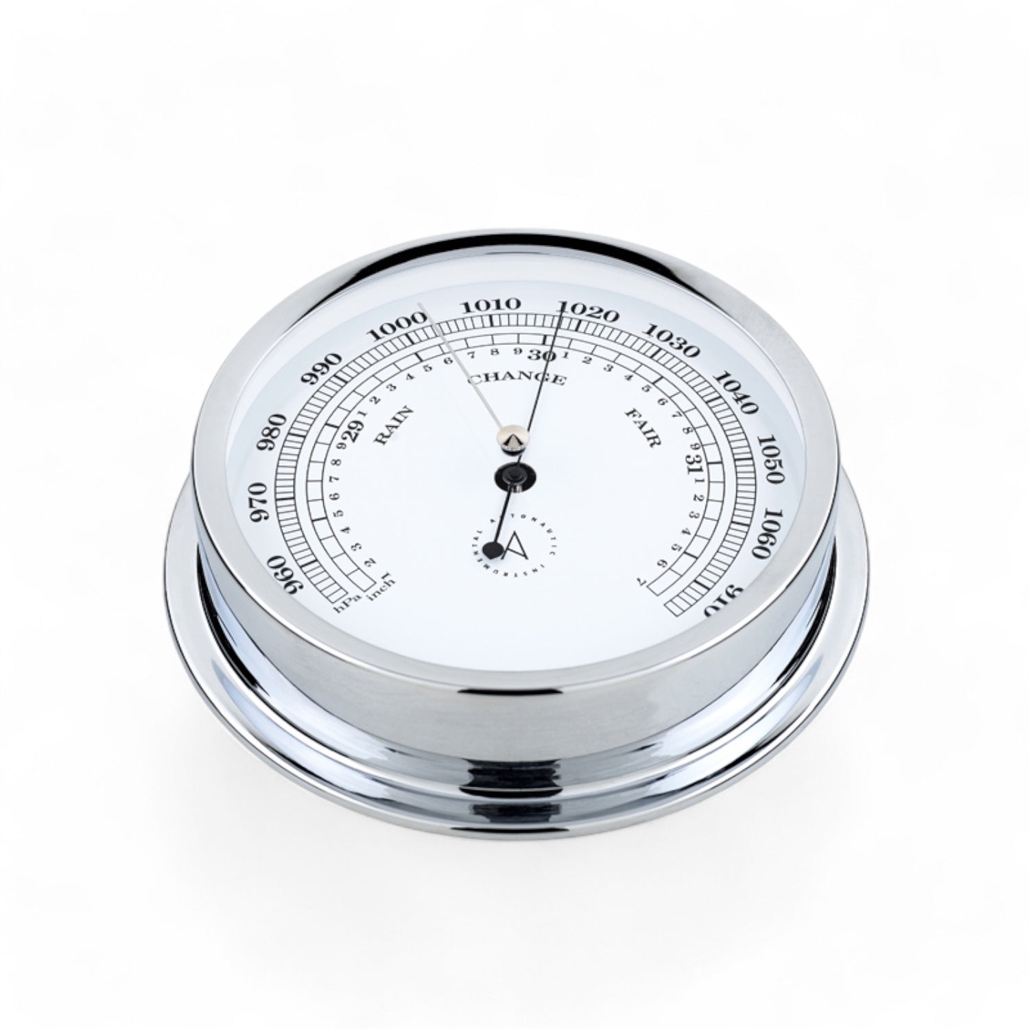 Autonautic Indic 175  barometer - voor nauwkeurige luchtdrukmetingen, groot formaat, kleur chroom