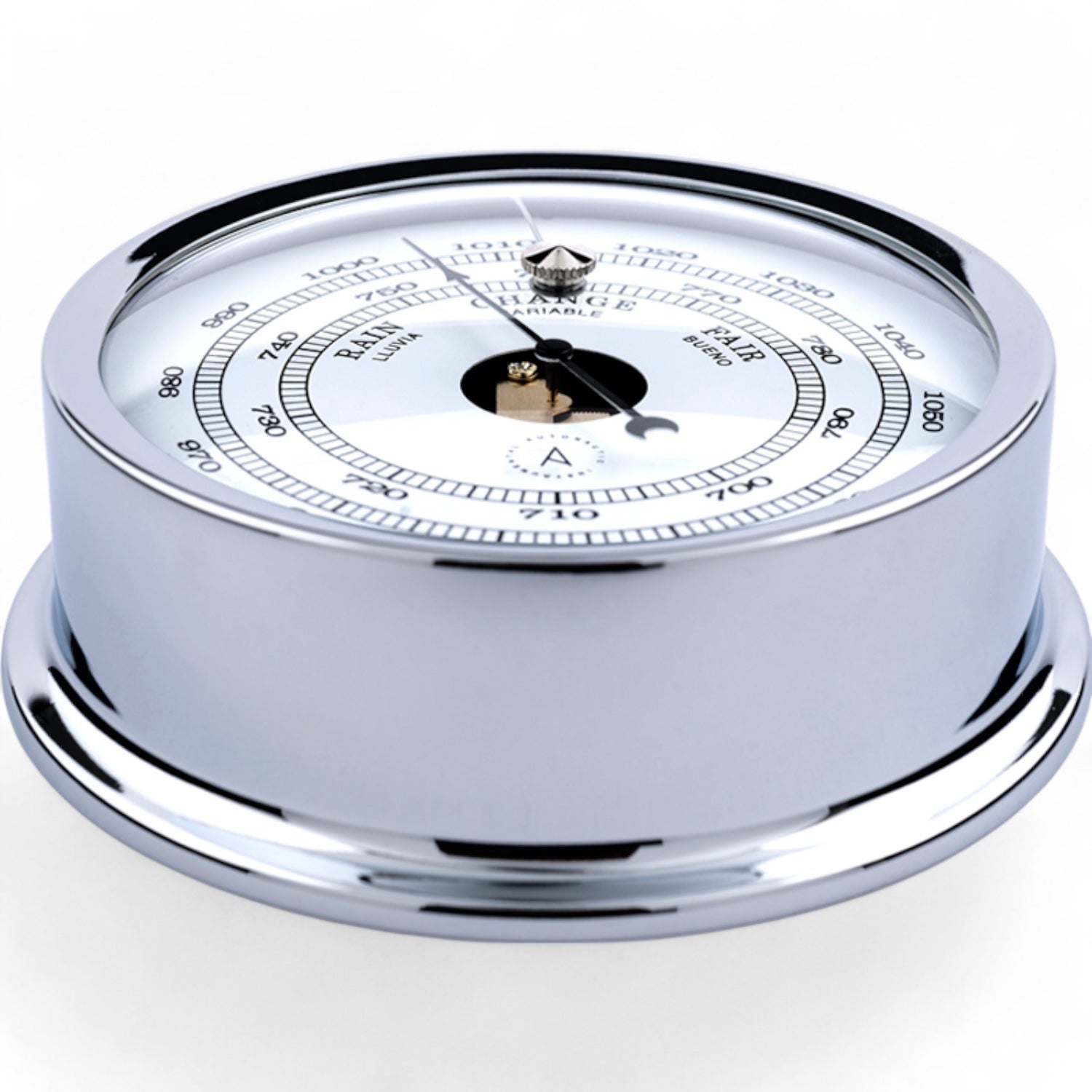Autonautic Instrumental barometer (120 x 35 mm) - nauwkeurig, royaal, Pacific, chroom, zijaanzicht