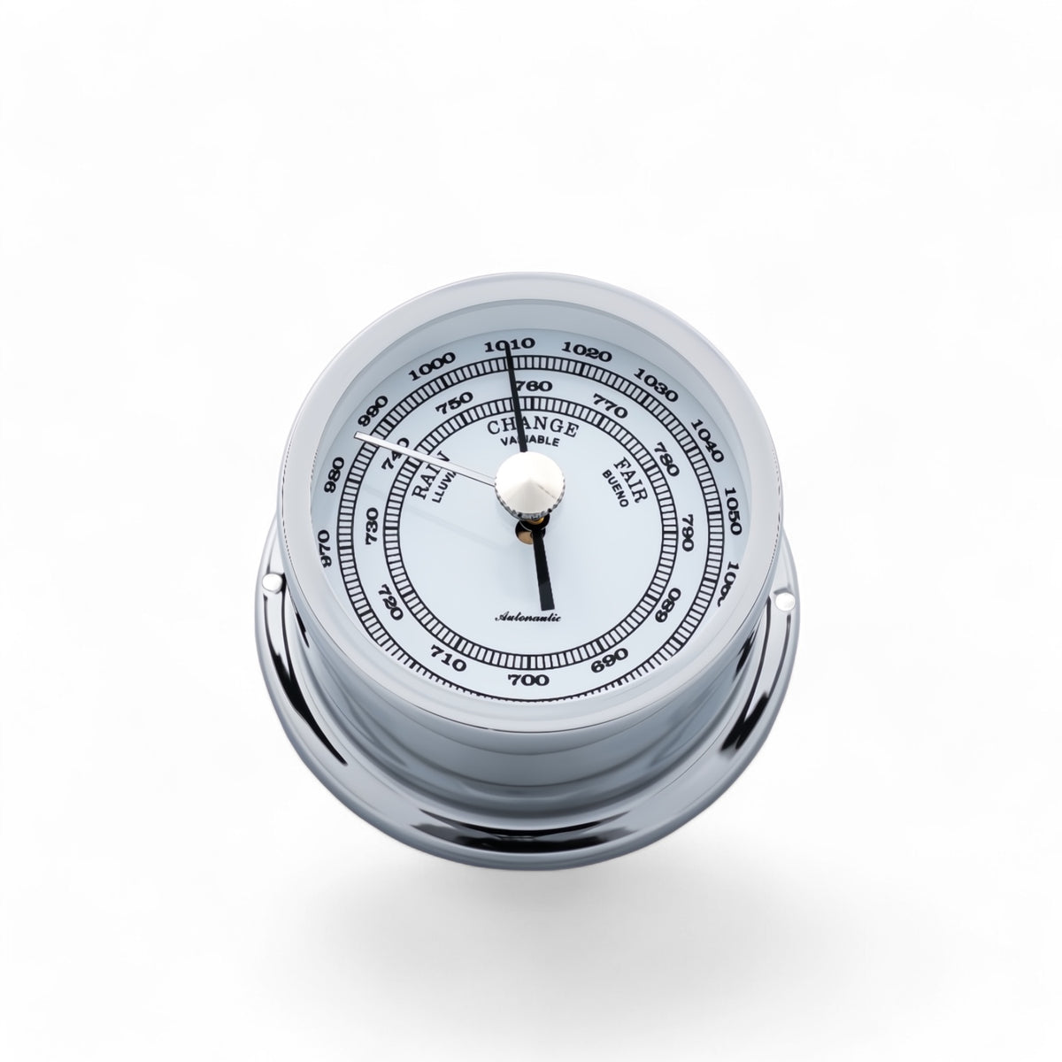 Autonautic Instrumental barometer (72 x 39 mm) - chroom, aneroide, nautisch, compact, Minor