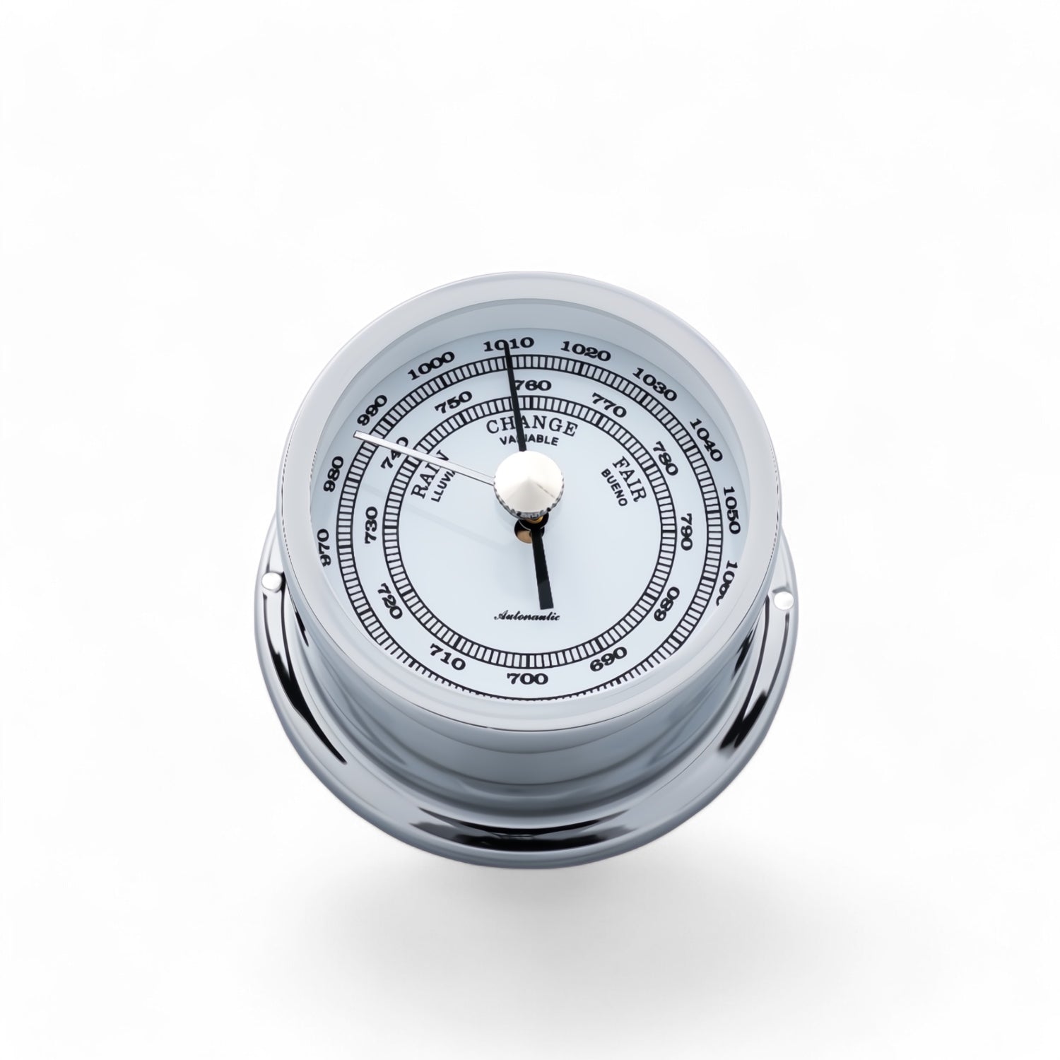 Autonautic Instrumental barometer (72 x 39 mm) - chroom, aneroide, nautisch, compact, Minor