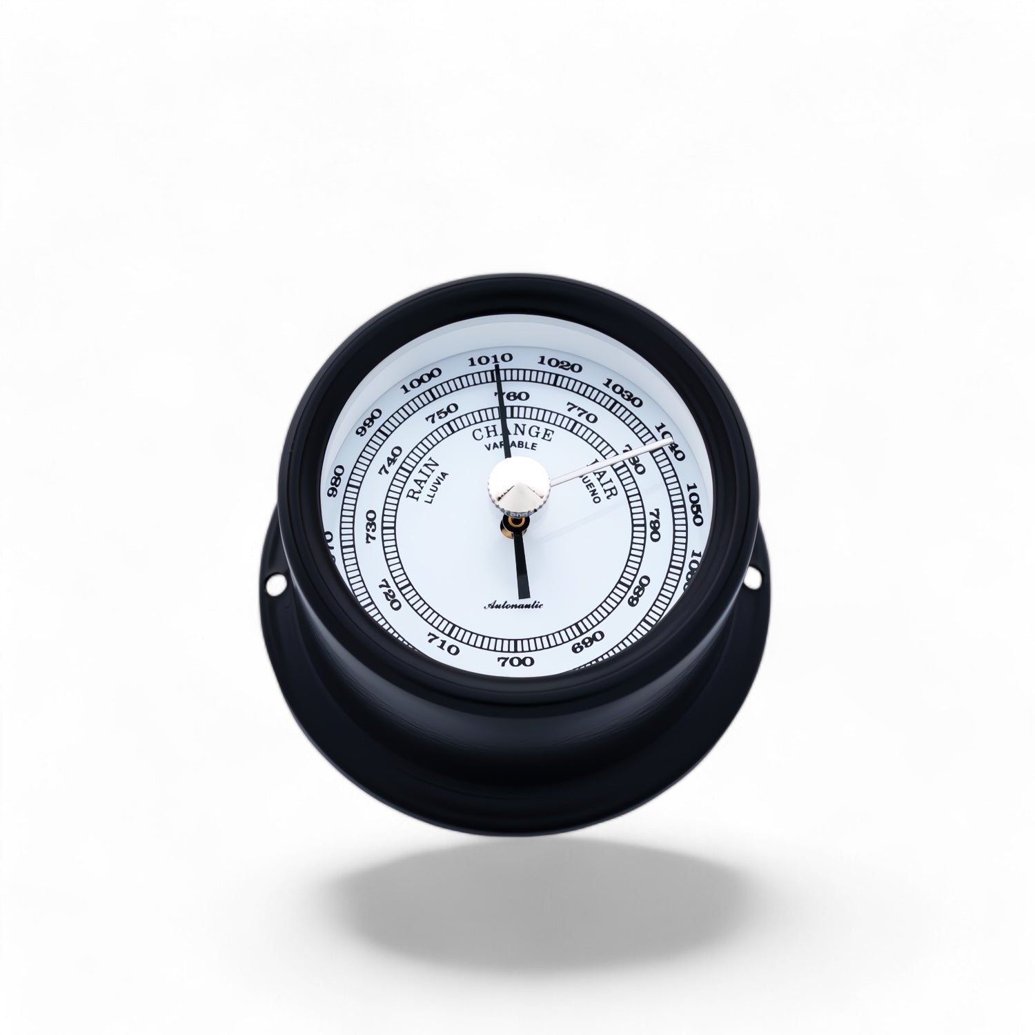 Autonautic Instrumental barometer zwart (72 x 39 mm) - aneroide, nautisch, compact, Minor 