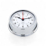 Autonautic Instrumental chrome scheepsklok (120 x 35 mm) - royaal, rode secondewijzer ,arabisch, Pacific