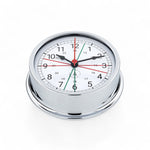 Autonautic Instrumental chrome scheepsklok (120 x 35 mm) - royaal, rode secondewijzer, , arabisch, radioroom  Pacific