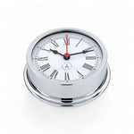 Autonautic Instrumental chrome scheepsklok (120 x 35 mm) - royaal, rode secondewijzer, romeins, Pacific